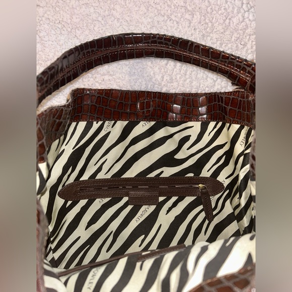 Cynthia Rowley Authentic NWT Pony Hair Animal Print w/ Leather Trim Shoulder Bag - Picture 6 of 11